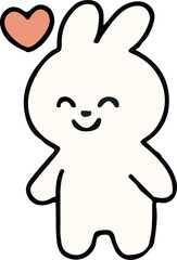 Cute White Rabbit Character Emotions - TOTO Daily Life Set