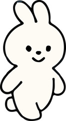 Cute White Rabbit Character Emotions - TOTO Daily Life Set