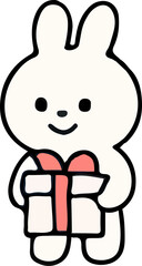 Cute White Rabbit Character Emotions - TOTO Daily Life Set