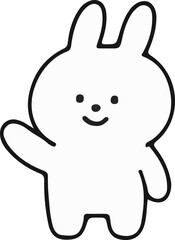 Cute White Rabbit Character Emotions - TOTO Daily Life Set