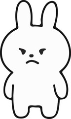 Cute White Rabbit Character Emotions - TOTO Daily Life Set