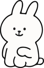 Cute White Rabbit Character Emotions - TOTO Daily Life Set