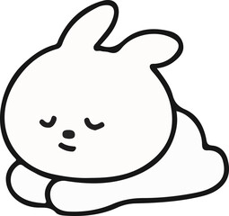 Cute White Rabbit Character Emotions - TOTO Daily Life Set