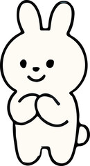 Cute White Rabbit Character Emotions - TOTO Daily Life Set