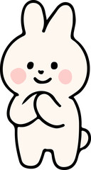 Cute White Rabbit Character Emotions - TOTO Daily Life Set