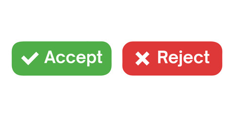 Approval and Rejection Decision Vector Icon
