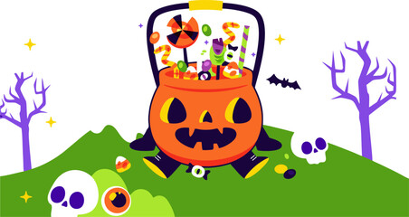 Halloween Candy Bucket Illustration