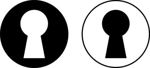 key hole icon set. Door keyhole symbol. Access Point Security sign