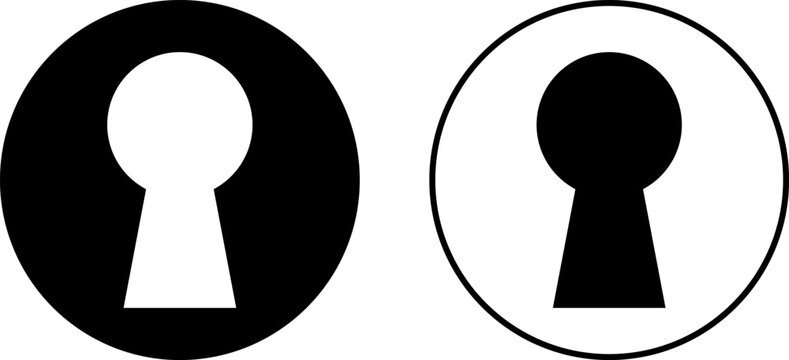 key hole icon set. Door keyhole symbol. Access Point Security sign