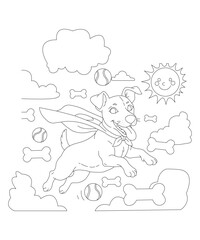 funny cats coloring page for kids