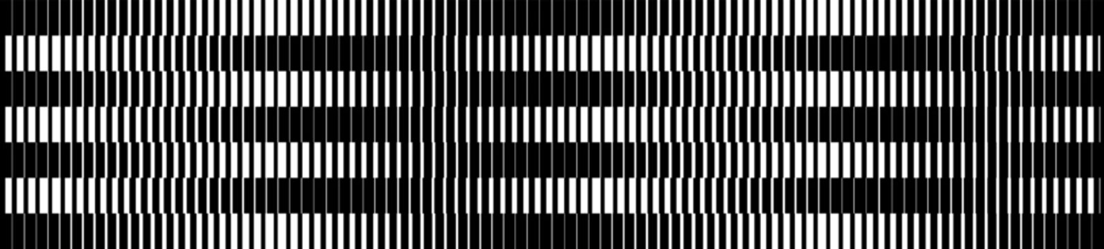 Gradient Transition Lattice. Black and white Striped halftone gradation texture. Repeating pattern. Vertical parallel thin to thick lines. Doppler effect strip concept. Vector illusion effect. Not AI