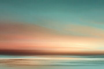 Obraz premium Abstract watercolor painting depicts a serene seascape with blended colors and soft, blurred details