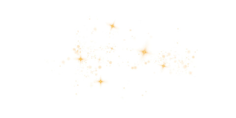 Festive Christmas Glow with Sparkling Orange Dust and Shiny Stardust and Magical Light Effects on a Transparent Holiday Background
