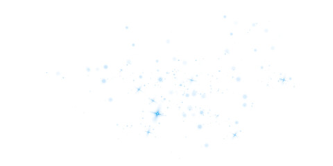 Festive Christmas Glow with Sparkling Blue Dust and Shiny Stardust and Magical Light Effects on a Transparent Holiday Background