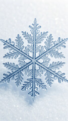 snowflake shape carved in ice isolated