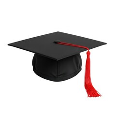 Academic graduation cap on isolated on white background