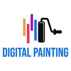 digital painting flat minimalist logo design