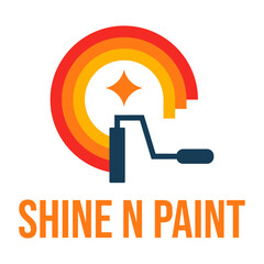 shine and paint flat minimalist logo design