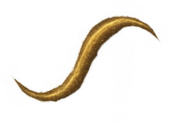 Golden glitter swoosh forming curved abstract design