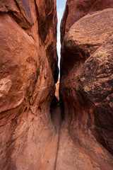 Slot Canyon Formations in the Fiery Furnace, Fiery Furnace Hiking Trail, Arches National Park, Utah