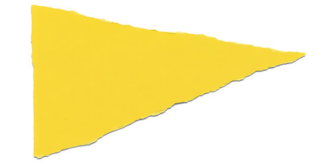 Obraz premium A torn yellow triangular flag isolated on white background