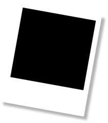 Realistic old photo frame isolated on transparent background.