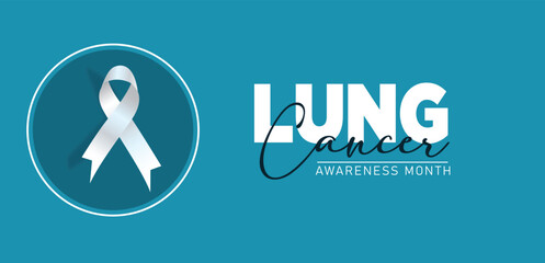 Lung Cancer Awareness Month with Teal Ribbon Symbol