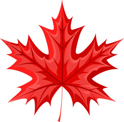 Vibrant red maple leaf symbolizing autumn and canada in stunning detail