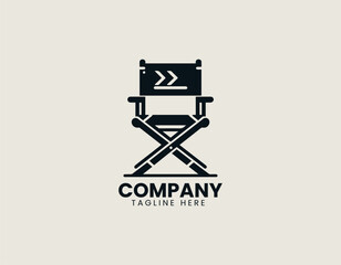 Modern Director Chair Vector Logo Illustration