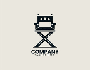 Modern Director Chair Vector Logo Illustration