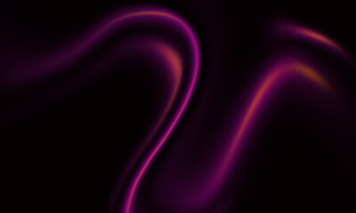 Abstract swirling magenta and purple light trails on black background