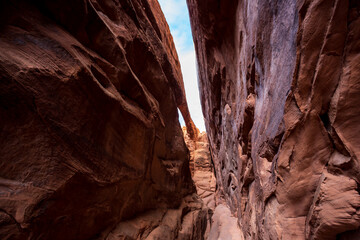 Surprise Arch Formation in the Fiery Furnace, Fiery Furnace Hiking Trail, Arches National Park, Utah