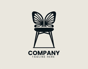 Butterfly Chair Vector Logo Illustration