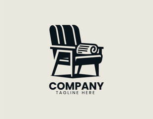 Chair Newspaper Vector Logo Illustration