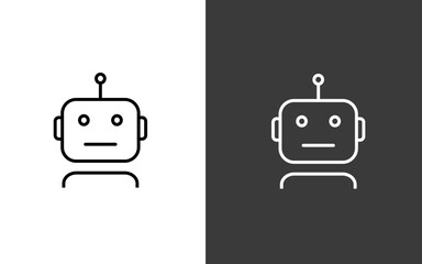 Minimalist AI Robot Icon, vector