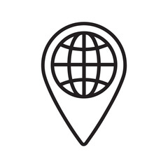 Vector art of globe inside a location pin icon © JahidulStockbd