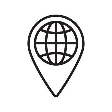 Vector art of globe inside a location pin icon