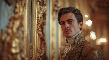 Regal Young Man in Baroque Palace