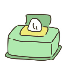 おしりふき・ウェットティッシュの手描きイラスト