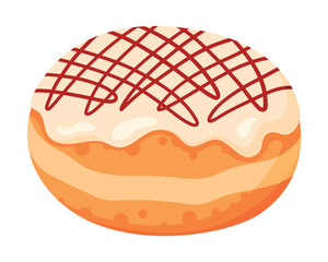 Glazed Jelly Doughnut. Berliner - Deliciouse Fried Pastry. Sweet Tasty Takeaway Snack