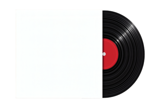 Retro vinyl record with blank cover for customization and music nostalgia