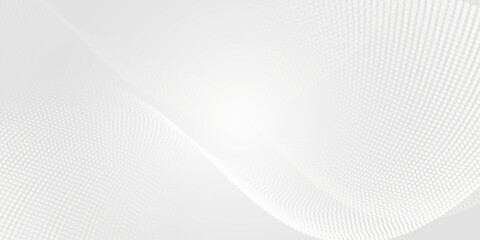 Dot white gray wave light technology texture background. Abstract dotted Vector Illustration