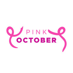 Pink october banner. Breast cancer month. Vector illustration, flat design
