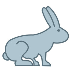 vector illustration of a rabbit isolated on white background 