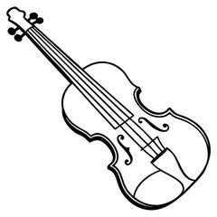 Obraz premium Violin Line Art, a Classical Musical Instrument Vector Icon