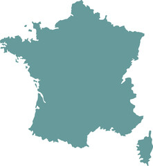 Fototapeta premium Blue Silhouette of France – Country Shape Outline