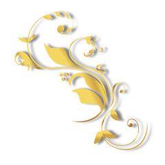 Elegant Gold Floral Swirl Ornament Decoration Vector