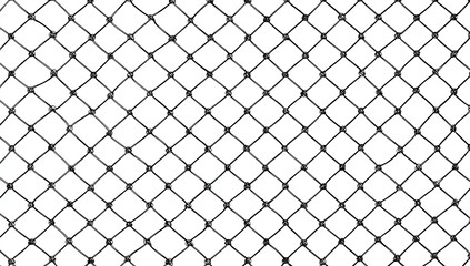 Fototapeta premium Close-up of a black netting structure against a plain white background