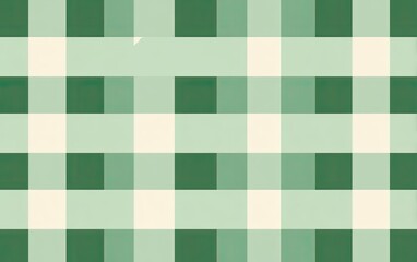 Fototapeta premium Grid pattern with light and dark green squares on an off-white background