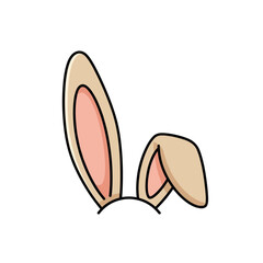 Cute cartoon bunny ears accessory for springtime and Easter celebrations and dress up fun.